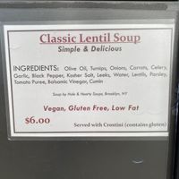 Soup option at High Point Cafe in Philadelphia