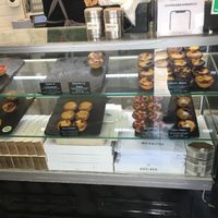Counter … only one type is vegan  at Café de Nata in South West London