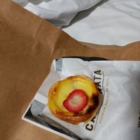 Strawberry pastel de nata at Café de Nata in South West London