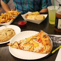 Lunch at Blackbird. Hawaiian pizza, Philly Cheese Steak, Kitchen Sink Cookie at Blackbird Pizzeria - 6th St in Philadelphia