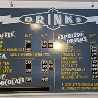 Drink menu

Also some interesting specials (today is hot and they have lavender rose lemonade😋). at Kilovolt Coffee in Oakland