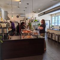 Pleasant open service counter. Friendly staff who understand the difference between vegan and vegetarian. at Kilovolt Coffee in Oakland