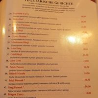 menu at Taste of India in Euskirchen