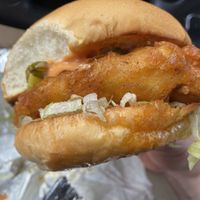 Hot “chicken” sandwich at Beertown Public House in Barrie