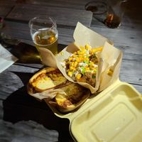 BBQ Jackfruit Burger with Mac attack fries at Bangin' Vegan Eats in Charleston