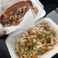 Yo Adrian Philly with Mac attach fries   at Bangin' Vegan Eats in Charleston