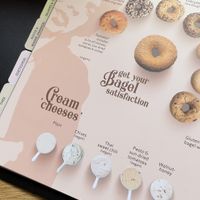 vegan cream cheese selection at Bagels & Beans - Raadhuisstraat in Amsterdam