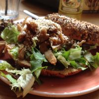vegan Chicken Teriyaki bagel at Bagels & Beans - Raadhuisstraat in Amsterdam