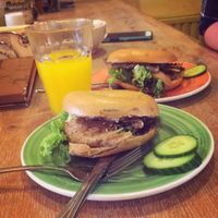 Modified vegetarian chicken teriyaki bagel  at Bagels & Beans - Raadhuisstraat in Amsterdam