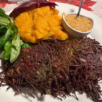 Rote Beete Rösti mit Quittenkompott  at Ratskeller Oldenburg in Oldenburg