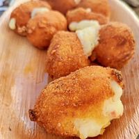 CROQUETAS veganas, de remolacha, calabaza, pecadillo, bonito, guisantes , etc… at Bar Caleya Indi in Colunga