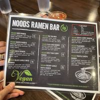 vegan ramen menu (so many options!)  at Noods Ramen Bar in Honolulu