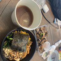 i got the food to go so that’s why it looks like this!  at Noods Ramen Bar in Honolulu