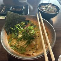 We ate all the potstickers before I took a picture.  at Noods Ramen Bar in Honolulu