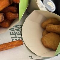 Nuggets and sweet potato fries  at Clean Kitchen Club - Camden in London