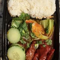 Vegan pork   at Sweet Rice in Chicago