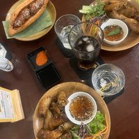 Vegan spring rolls, vegan Bahn mi  at Peanuts in Hoi An