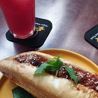 Another day with the Gourmet Banh Mi and Watermelon juice. at Peanuts in Hoi An