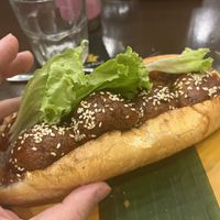 Banh mi, tofu balls and spring rolls   at Peanuts in Hoi An