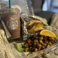 Mamas chick’n biscuit 😋 ( plus Starbucks but they have coffee here too!)  at Gregory's Atlanta in Marietta