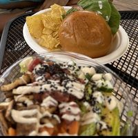 Poke bowl ansushi burger  at Moksha in Rincon