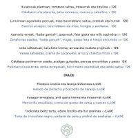 Menú   at Orburu Taberna in San Sebastian