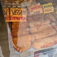 Two types of vegan empanadas at Romeo Panaderia in Navarra