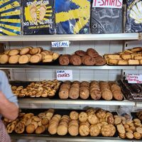 Cinnamon, sugar and chocolate cookies at Romeo Panaderia in Navarra