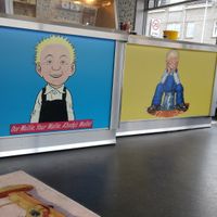 Counter art at Oor Wullie's Braw Fish & Chips in Aberdeen