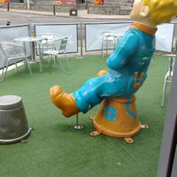 Another statue at Oor Wullie's Braw Fish & Chips in Aberdeen