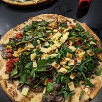 Vegetarian Flatbread (made vegan) at Urban Modern Kitchen in Appleton