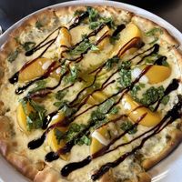 Bistro Peach Pizza (without tomatoes)  at Urban Modern Kitchen in Appleton