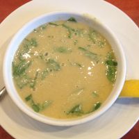 Vegan lentil and spinach soup at O'Falafel etc. in Salt Lake City