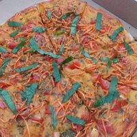 Veggie lite pizza 😋 at Vegan Pizzeria in San Juan