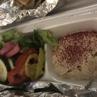 Hummus and salad  at Taste of Jerusalem in Colorado Springs