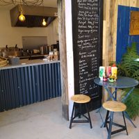Menu and entrance at Radish  in Porthleven