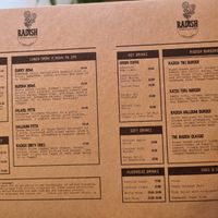 Menu at Radish  in Porthleven