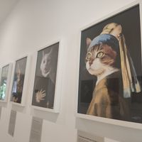 "retratos" de gatos famosos 😽 at Luleå in Alicante