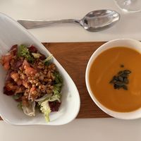 Carrot soup and lentil saladd  at Luleå in Alicante