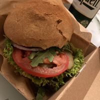 Beyond burger with arugula   at Simply 33 in Prague