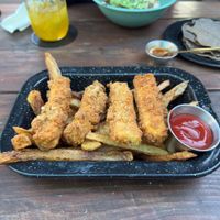 Tofu y chips at Seta Rosa in Ensenada