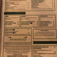 Food menu  at Umi in Tenby
