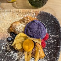 Katsu Banana vegan option. To die for and the ice cream was purple 💜 at Umi in Tenby