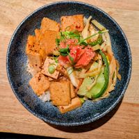 Chilli tofu Donburi at Umi in Tenby