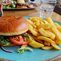 Vegan burger at Walnuts in Orpington