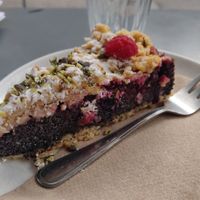 Vegan poppyseed raspberry pie at Nook in Vienna