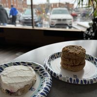Lemon blueberry cookie:yummmy. Peanut butter cookie also great   at The Rooted Vegan in Angola
