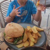The vegan burger at Ilo-Ilo in Corfu