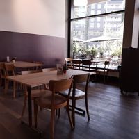 Indoor seating at Buchmann in Zurich