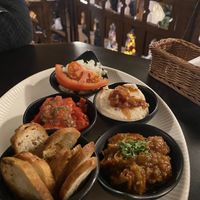 Vegetarian platter (all vegan)  at Caru' cu Bere in Bucharest
